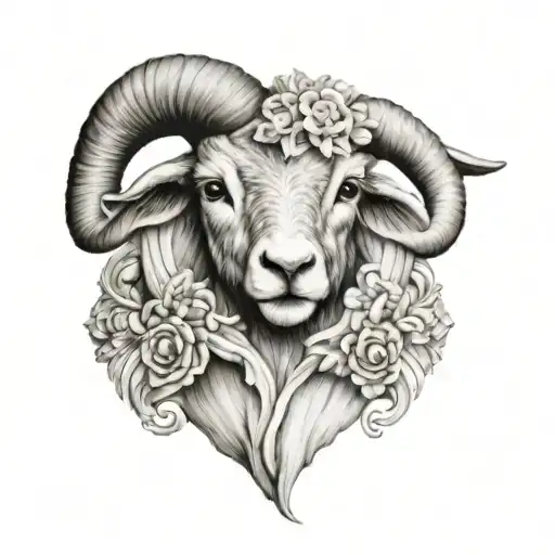Cute Symmetrical Lamb Face With Jesus Christ Behind It