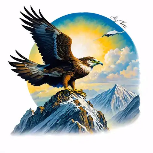 Aguia At The Top Of A Mountain