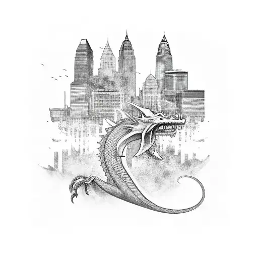 Cleveland Skyline Attacked By Dragon
