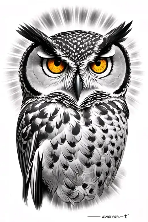 Eye Owl Around The Light Ray