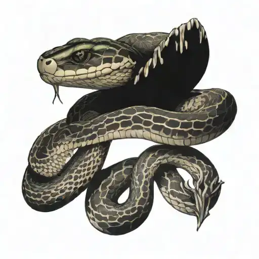 Snake And Cross Intertwined