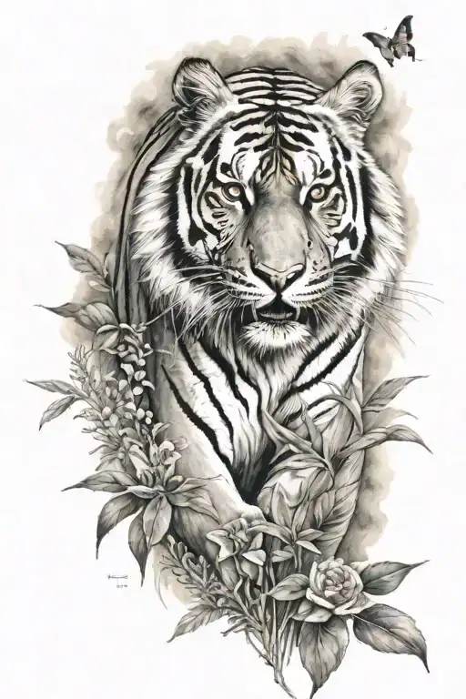 Tiger And Nature Scene