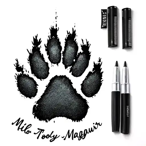 Dog Paw Print With Name Milo And Toby Maguire