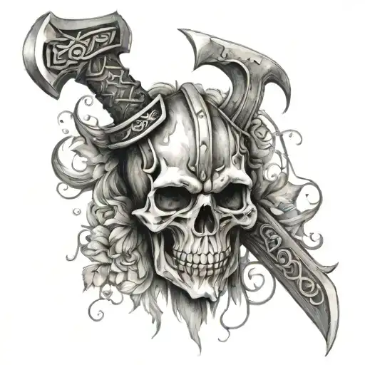 Skull Viking Axe Inspired