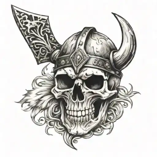 Skull Viking Axe