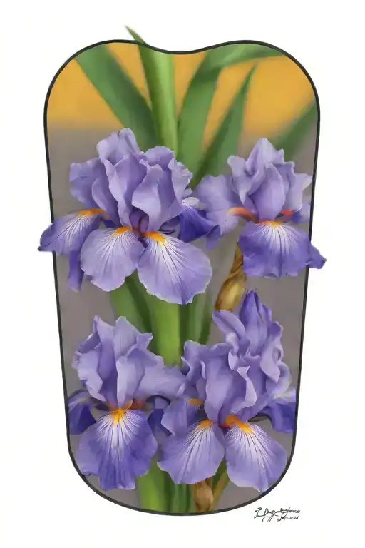 Iris Flower And Dadelion Flowermaking A Wreath