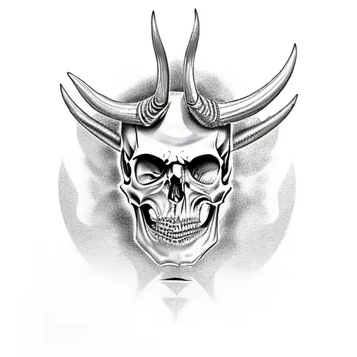 Evil Skull With Horns