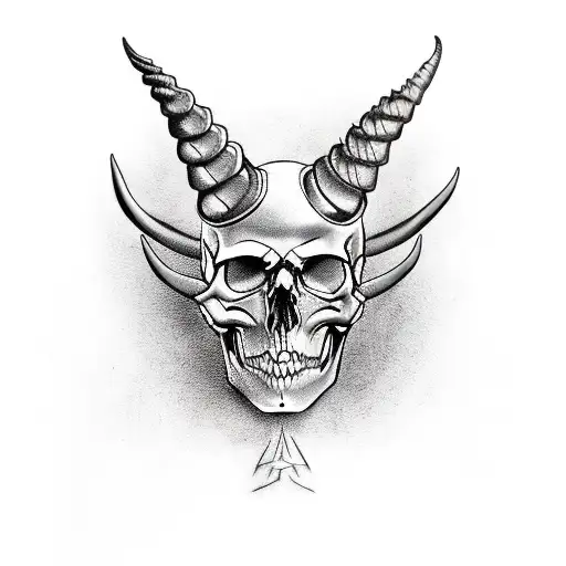 Evil Skull With Horns