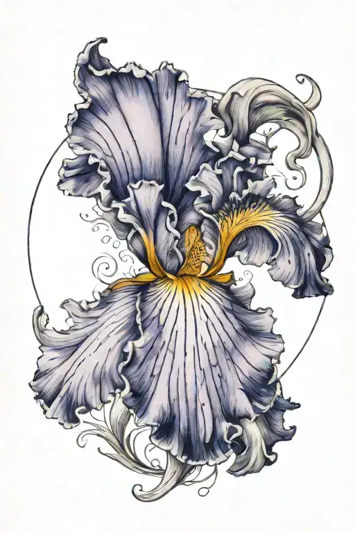 Iris Flower In The Shape Of A Circle