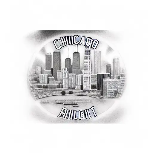 Chicago Skyline At Sunset