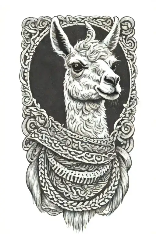 Llama Kitting A Scarf