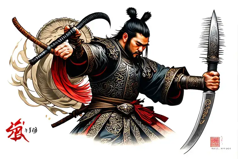 Samurai Warrior Wielding