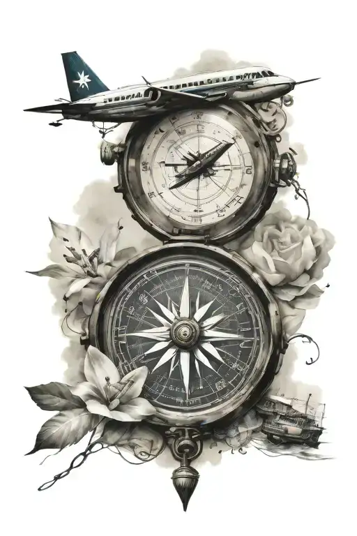 Compass Boat Airplane Coming