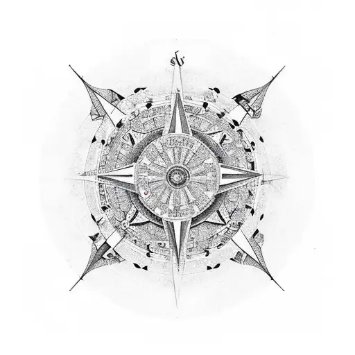 Martinitoren With Compass And Coordinates Of Doha And Music Notes