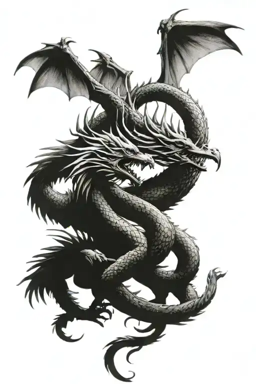 Dragon And Phoenix Fighting Each Other