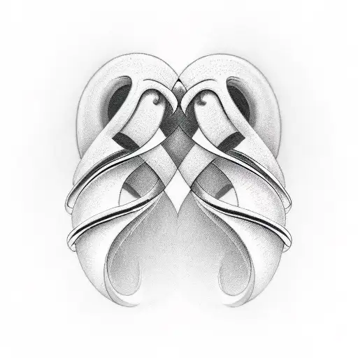 Two Wedding Rings With Infinite Simbol And Tribal