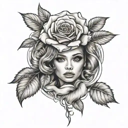 Girls Face Rose Ornament