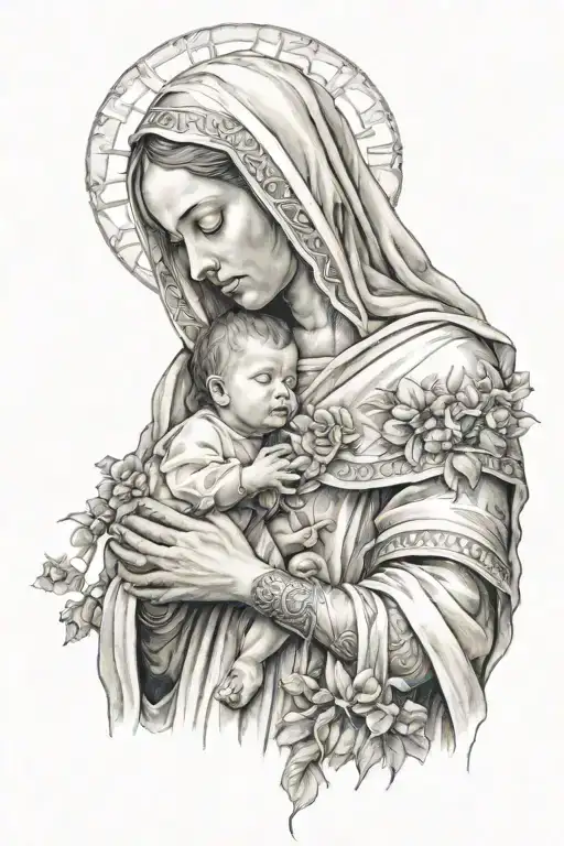 Struggle And Success With Mary Mother Of God Holding