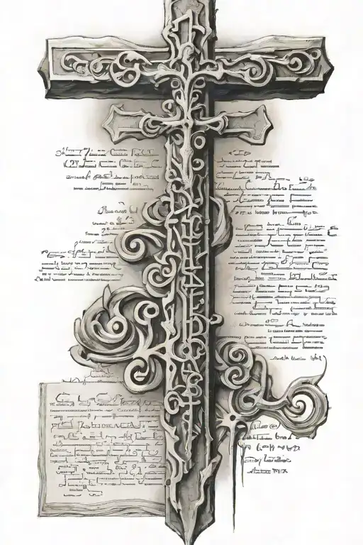 Cross With Bible Verse Written