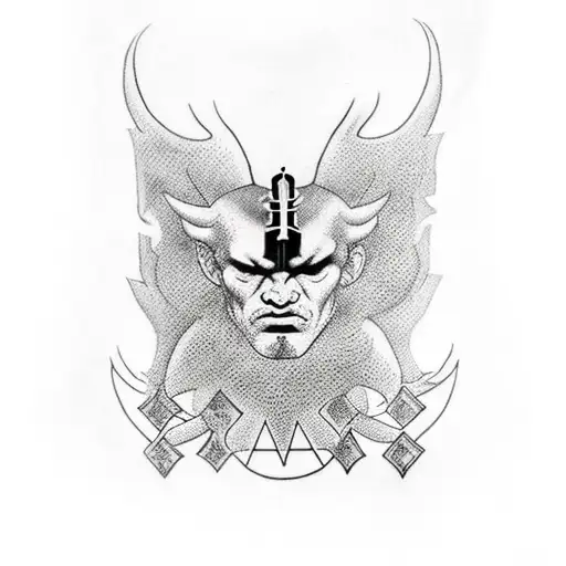 Black Power Themed Sleeve With Hidden Satan Theme