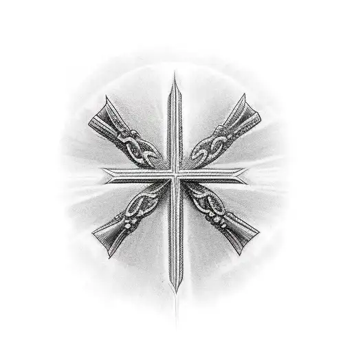 Christian Cross And Angel