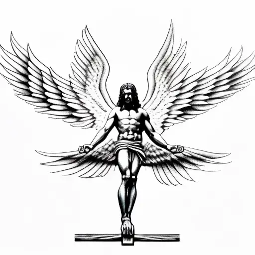 Angel Crucified On Christian Cross