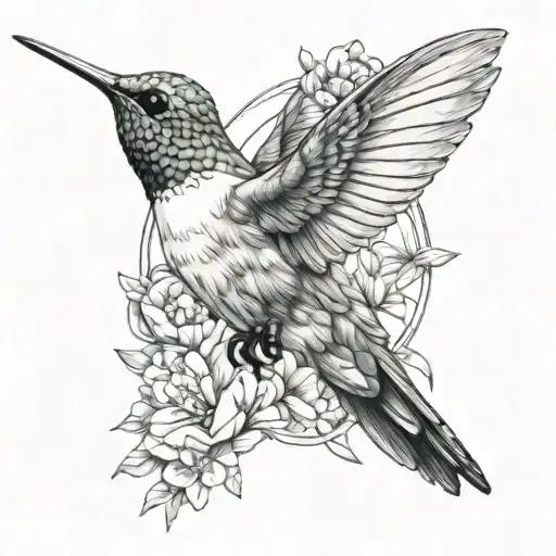 Humming Bird Montain Background Gratitude Symbol