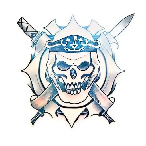 Pirate Flag Penguin Head With Knives Instead Of Bones