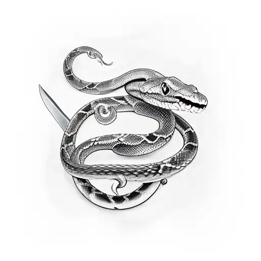 Sword Wrapped With Snake