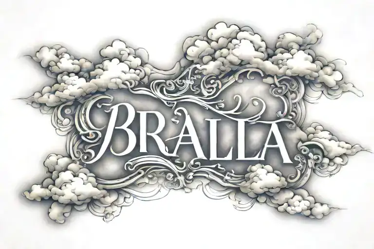 The Word 'Braila' Written Surrounded By Clouds