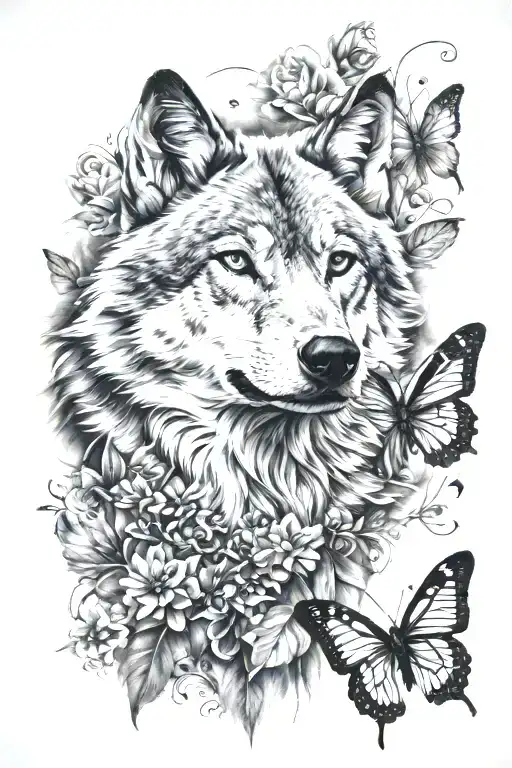 Wolf And Butterfly