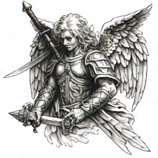 Gaurdian Angel Holding A Sword