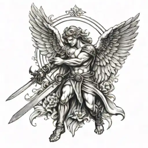 Fallen Angel Holding A Sword