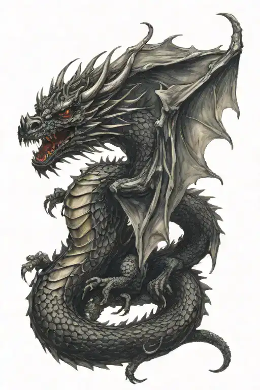 Black Dragon Flying