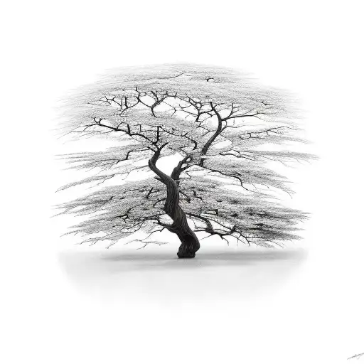 Acacia Tree At Desert