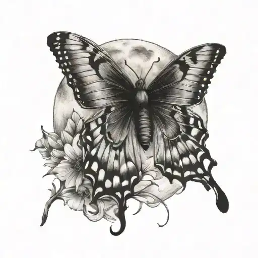 Butterfly And Moon