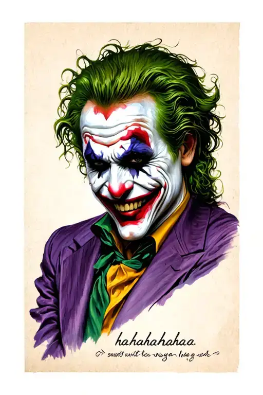 The Joker Smiling With Hahahaha Writing