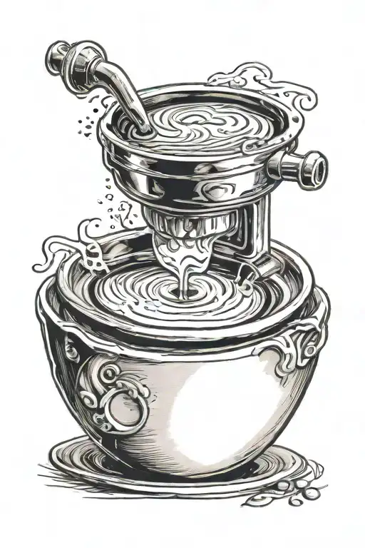 Latte Art In A Portafilter Black And White