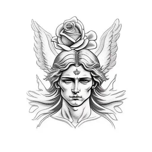 Saint Michael With Rose