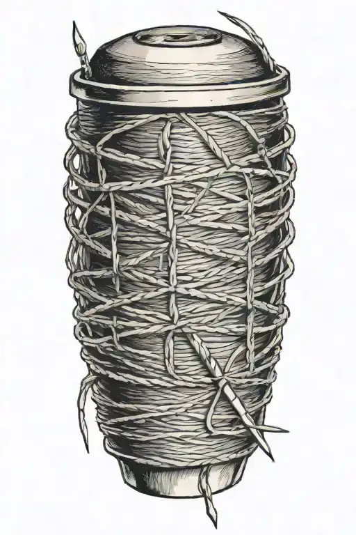 Sewing Needles And Thread Attached