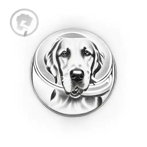 An Electric Guitar With A Dog Silhouette As The Soundhole