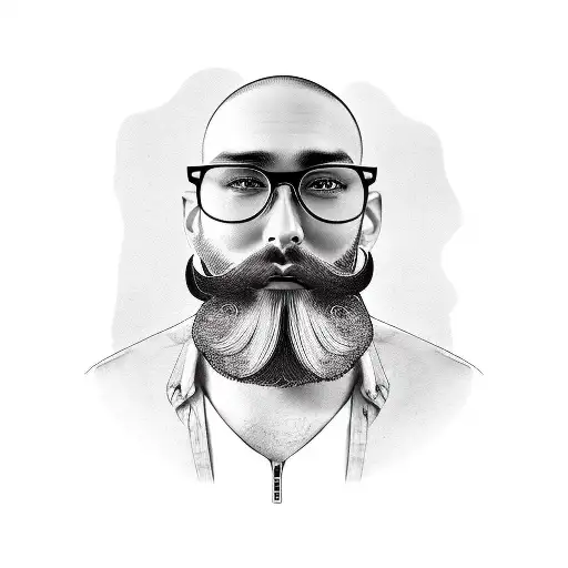 Bearded Man With Black Glasses