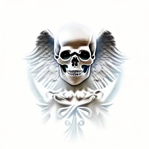 Skull Greek Statue Angel