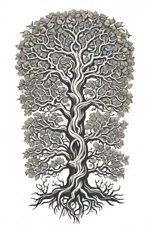 Twisted Family Tree Branches Representing Each