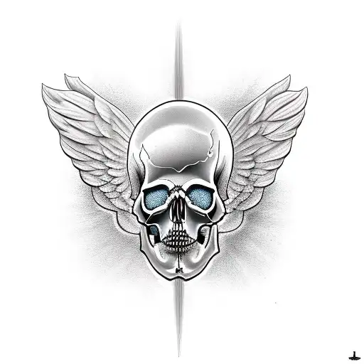 Greek Statue Body Angel Skull