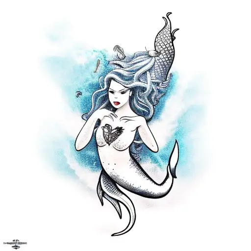 Mermaid Taking Heart Man