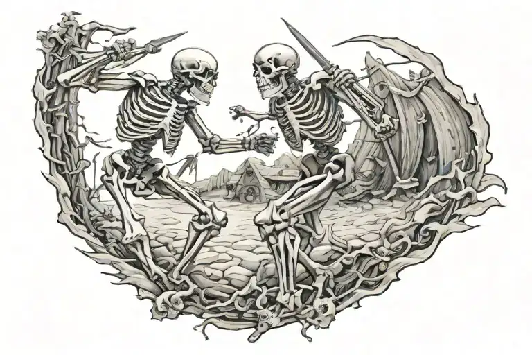 Skeleton Battle Scene