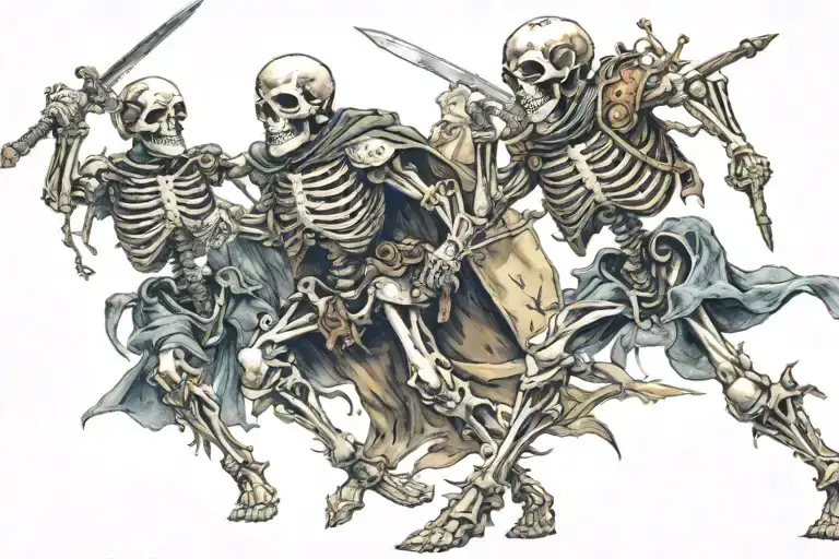 Medieval Skeleton Battle Scene