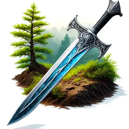 Nordic Sword In The Soil Amulet Nature