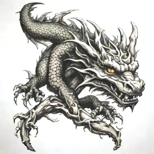 Dragon With Tree Branch